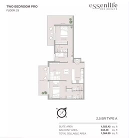 3 Beds 1365 Sq. Ft. Apartment in Object 1 Essenlife