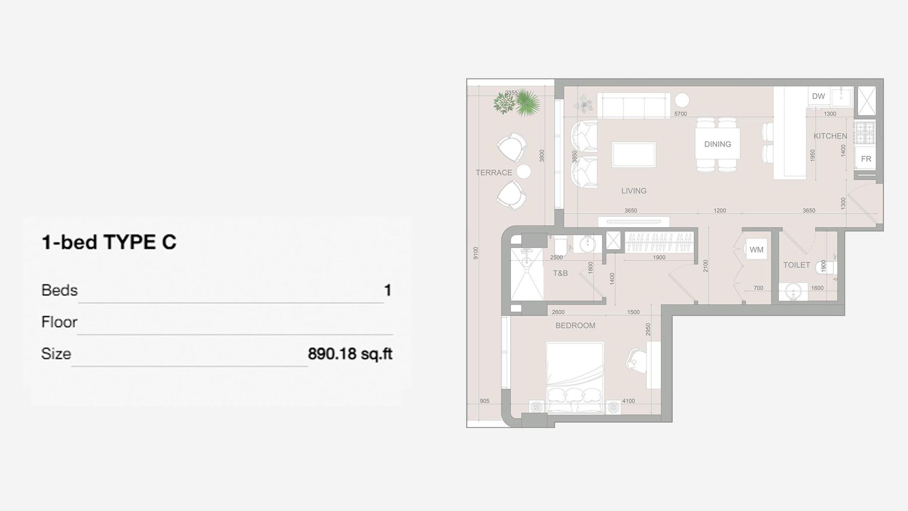 Object 1 Silviana Park Living 1 Bed Layout