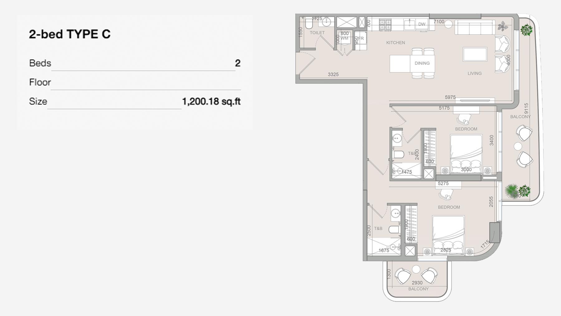 Object 1 Silviana Park Living 2 Beds Layout