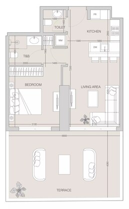 1 Bed 845 Sq. Ft. Apartment in Object 1 The Fifth Tower