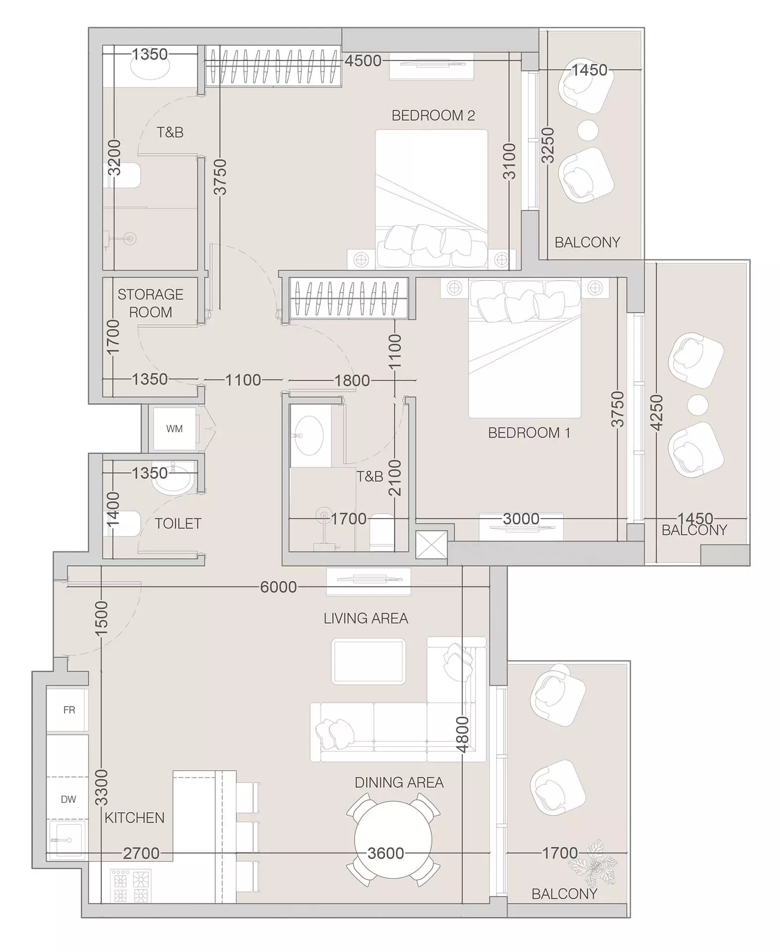 2 Beds 1113 Sq. Ft. Apartment in Object 1 The Fifth Tower