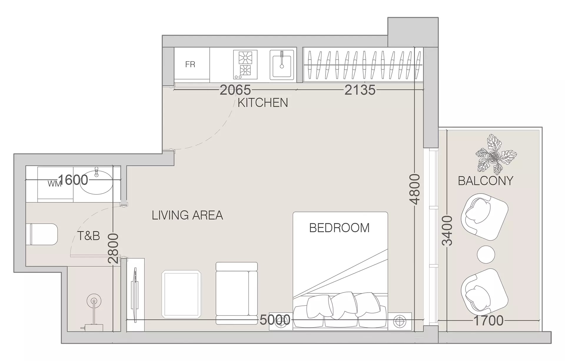 380 Sq. Ft. Studio in Object 1 The Fifth Tower