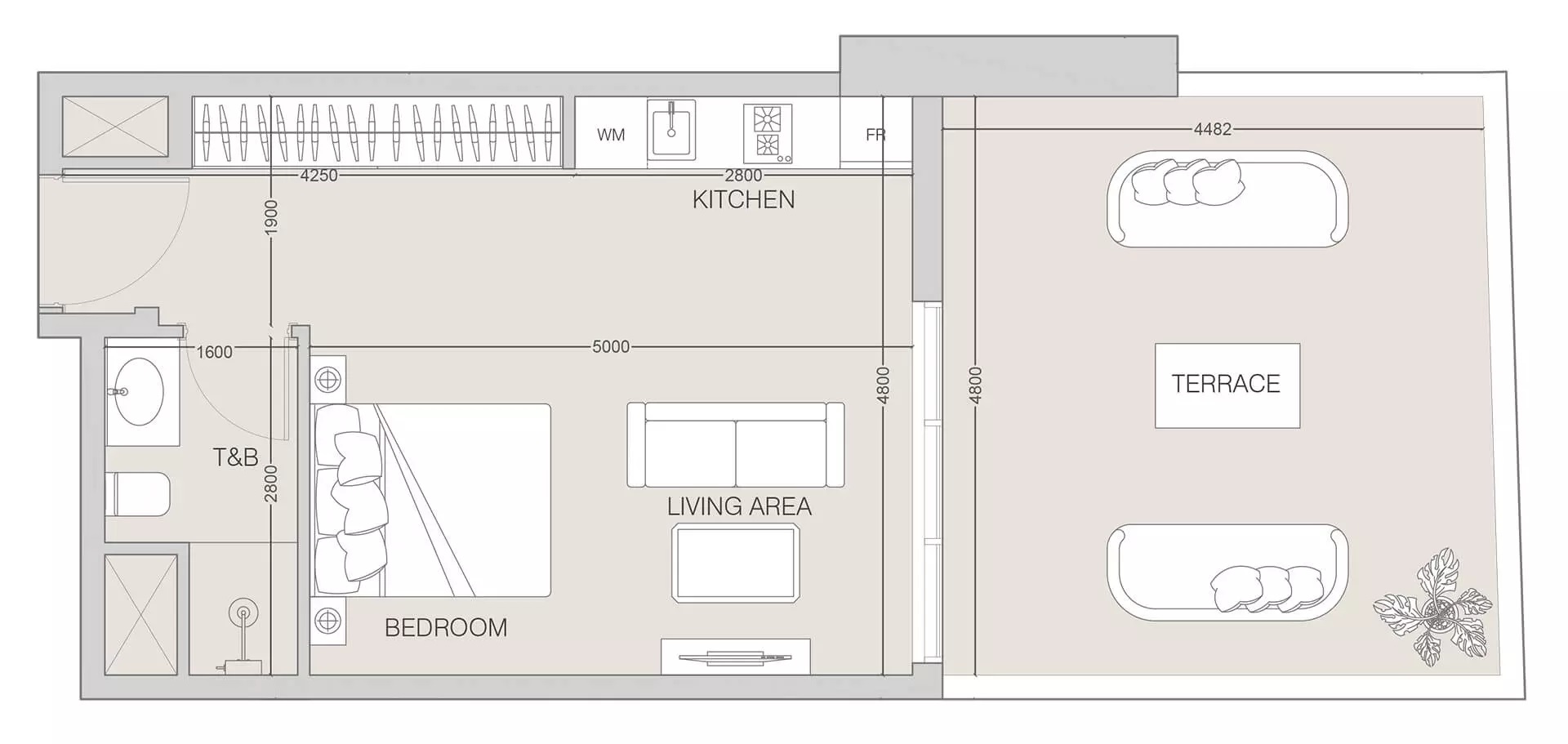 625 Sq. Ft. Studio in Object 1 The Fifth Tower
