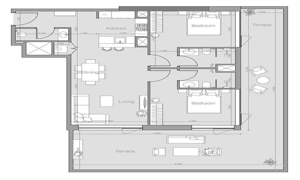 Object Ozone 1 Residences 2 Beds Layout