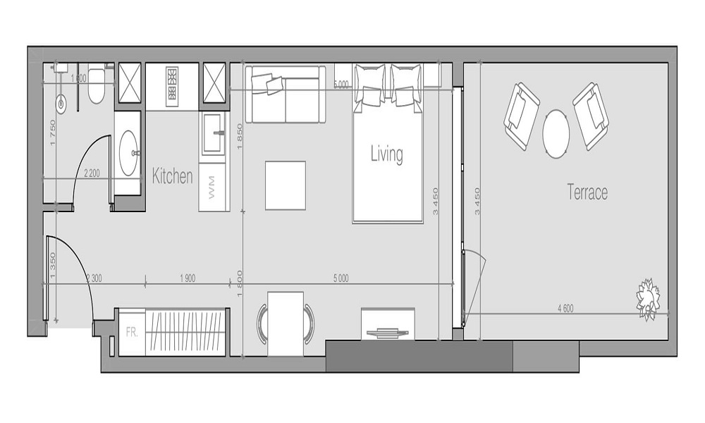 Object Ozone 1 Residences Studio Layout