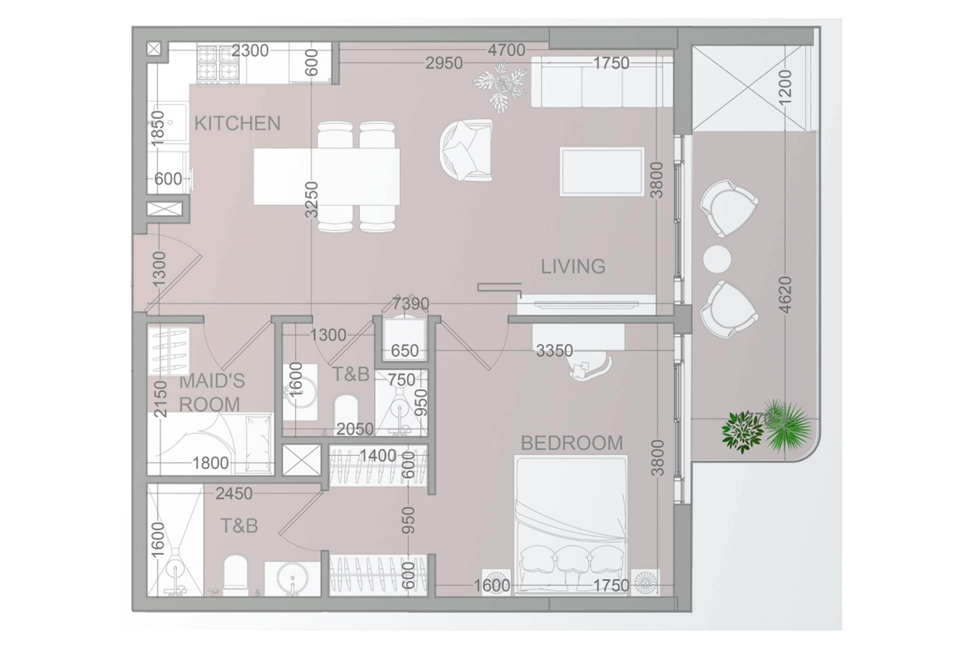 1 Bed 745 Sq. Ft. Apartment in Object Tetr1s Tower