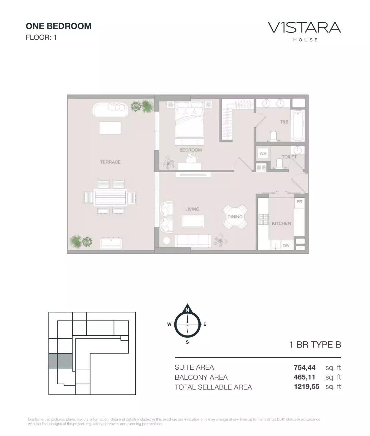 Object V1stara House 1 Bed Layout