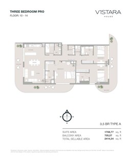 3 Beds 2414 Sq. Ft. Apartment in Object V1stara House