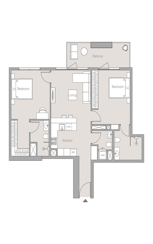 Object V1TER Residence 2 Beds Layout