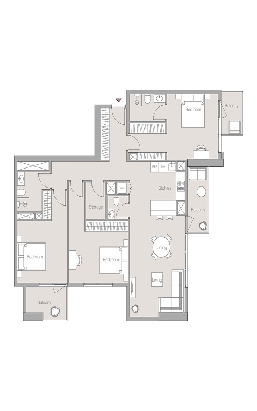 Object V1TER Residence 3 Beds Layout