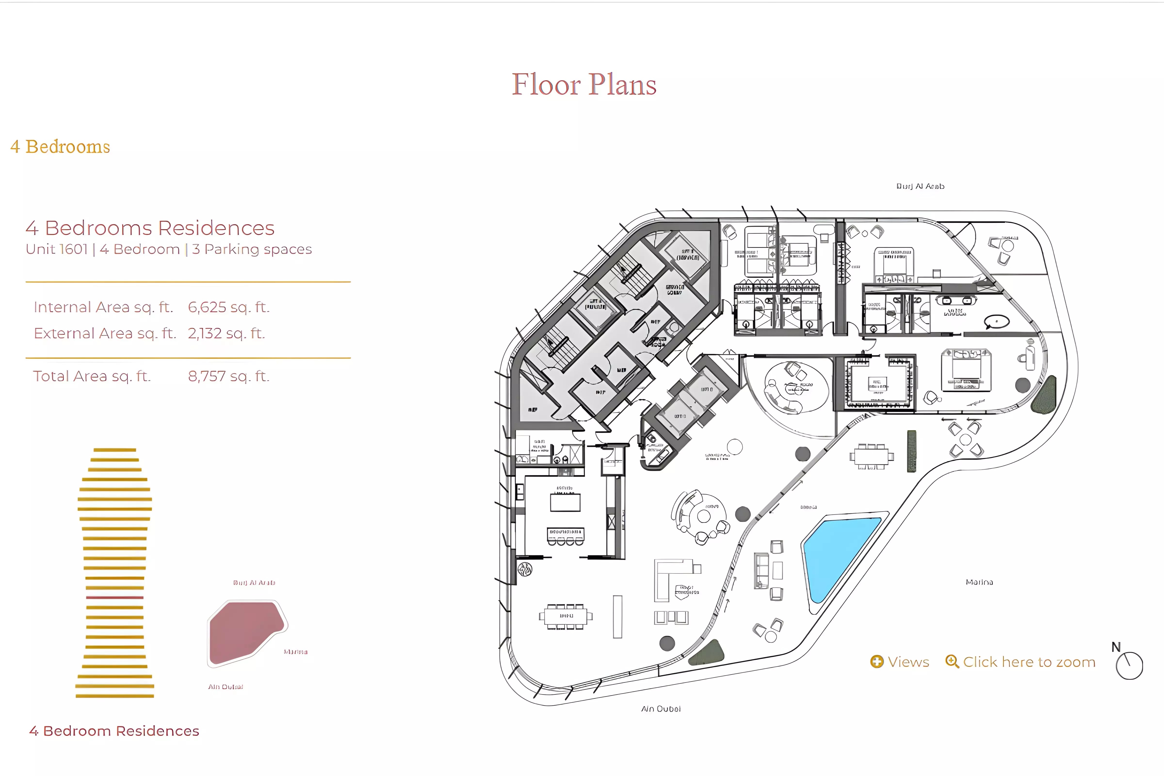 4 Beds 8757 Sq. Ft. Apartment in Omniyat Ava