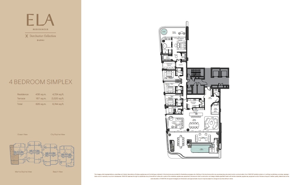 Omniyat Ela 4 Beds Layout