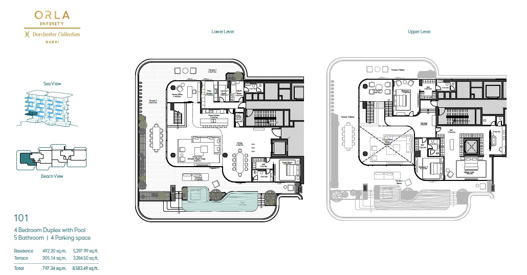Omniyat Orla Infinity 4 Beds Layout