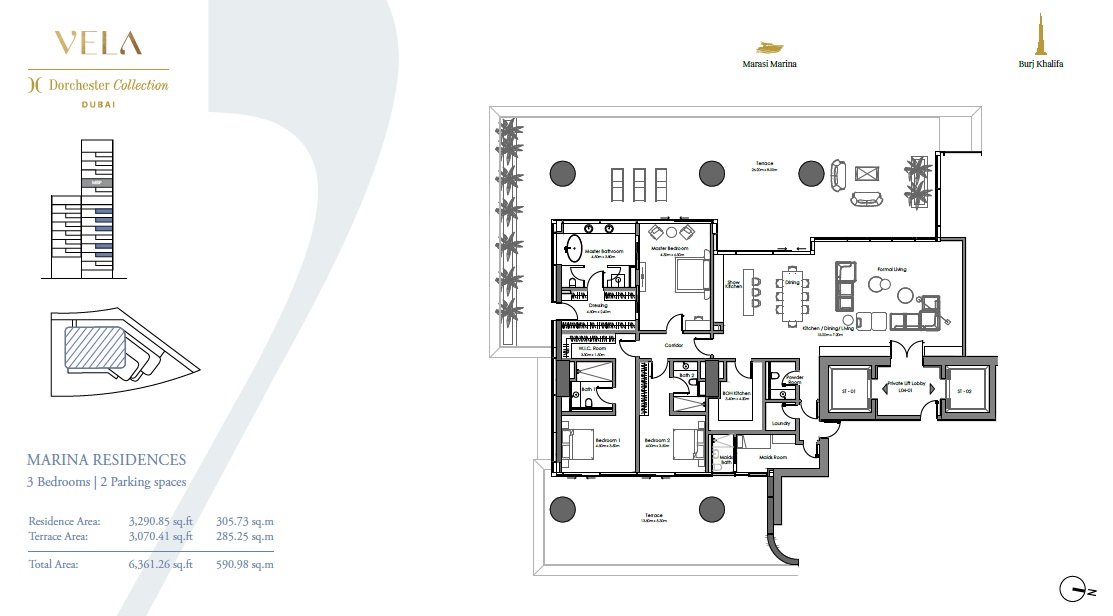 3 Beds 6361 Sq. Ft. Apartment in Omniyat Vela Residences