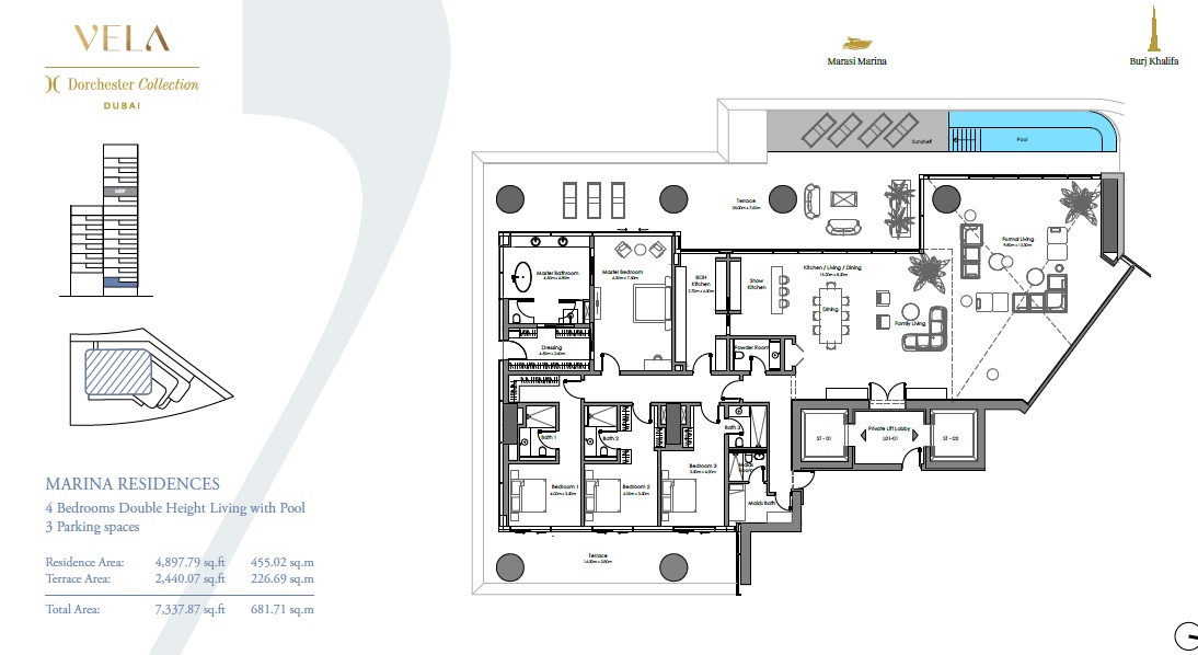 4 Beds 7338 Sq. Ft. Apartment in Omniyat Vela Residences