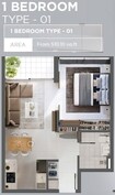 ORO24 Torino 1 Bed Layout