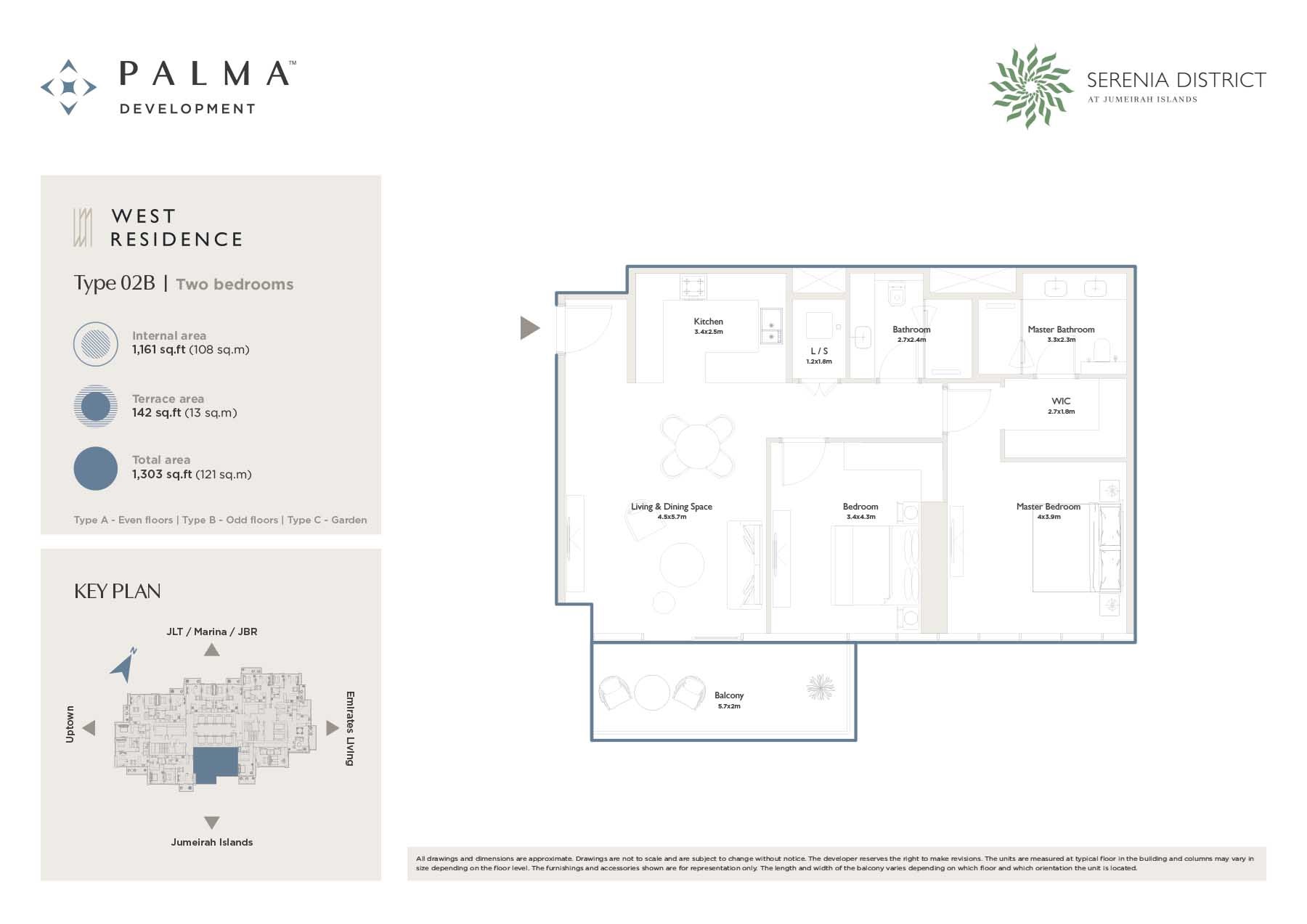 2 Beds 1303 Sq. Ft. Apartment in Palma Serenia District West