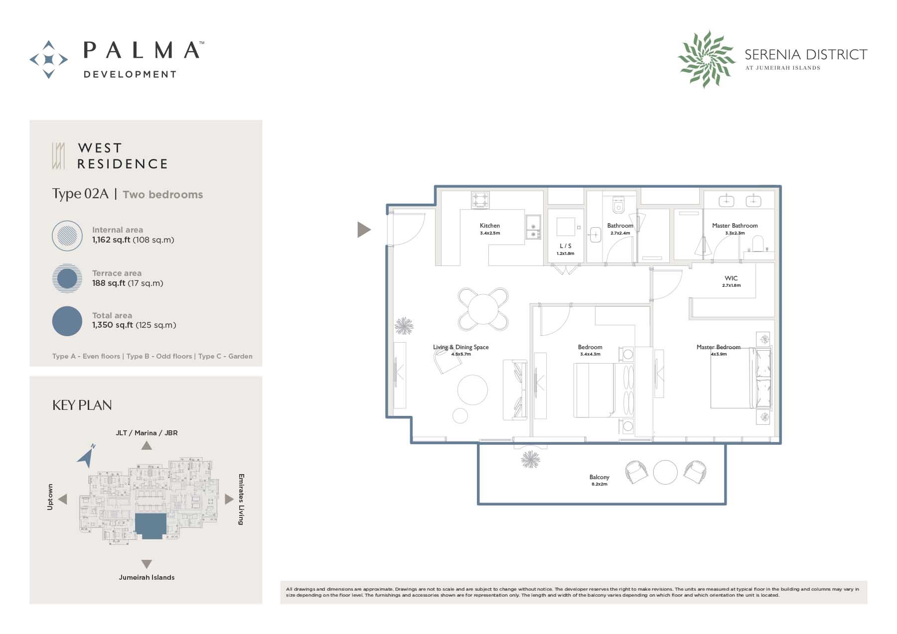 2 Beds 1350 Sq. Ft. Apartment in Palma Serenia District West