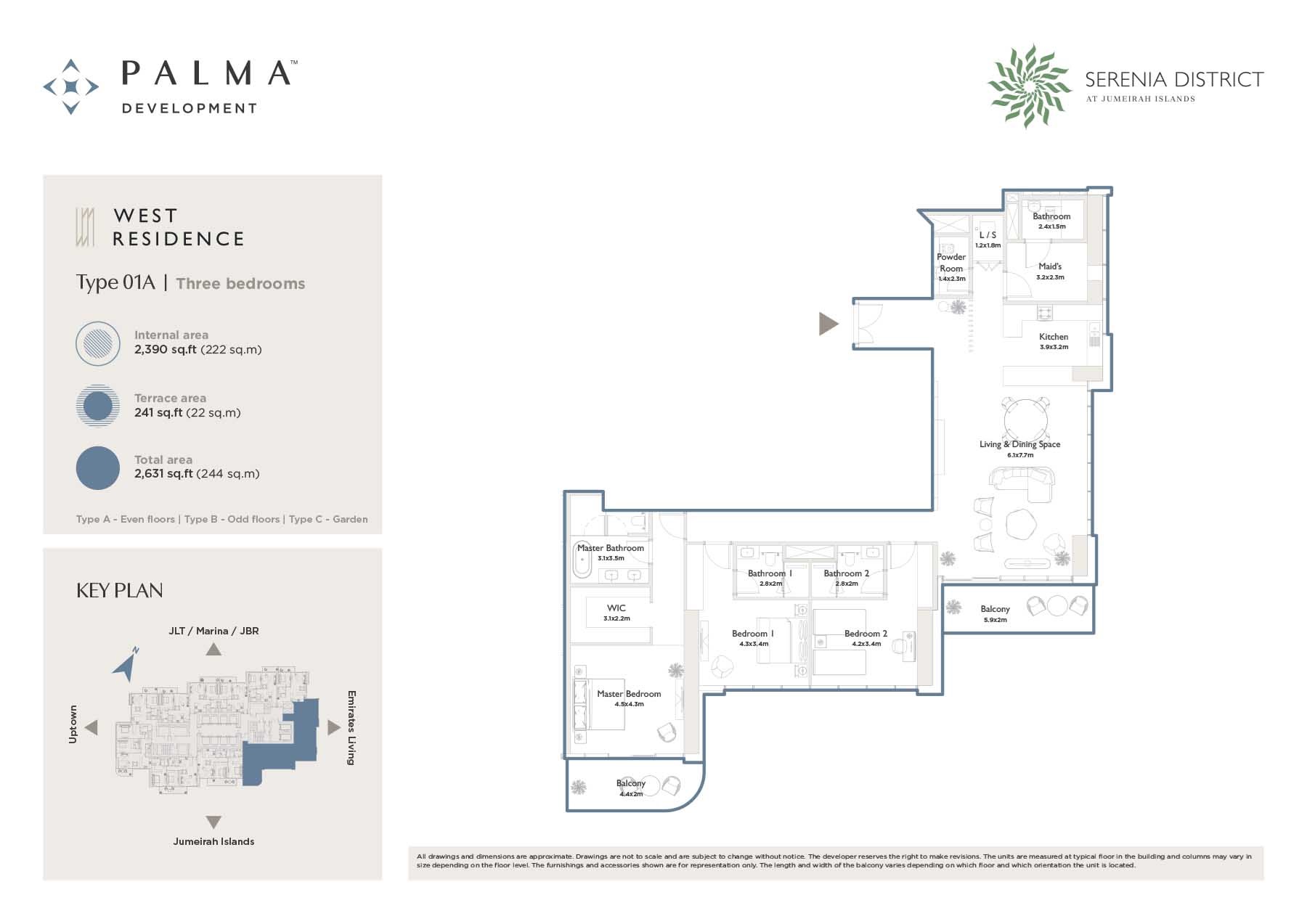 3 Beds 2631 Sq. Ft. Apartment in Palma Serenia District West