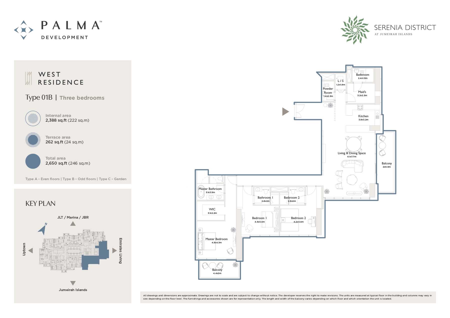 3 Beds 2650 Sq. Ft. Apartment in Palma Serenia District West