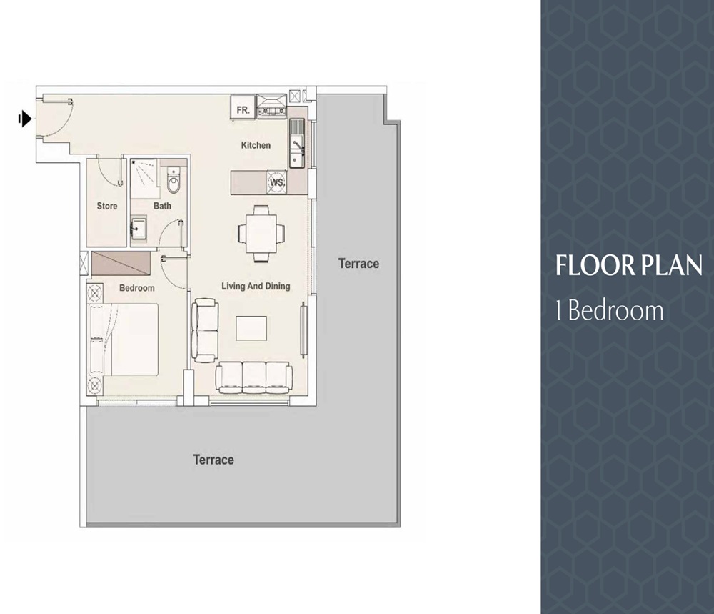 1 Bed 800 Sq. Ft. Apartment in Pantheon Elysee Heights