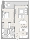 Park One by Swiss Property 1 Bed Layout