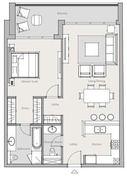 1 Bed 884 Sq. Ft. Apartment in Park One by Swiss Property