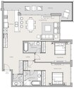 Park One by Swiss Property 2 Beds Layout