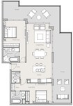 Park One by Swiss Property 2 Beds Layout