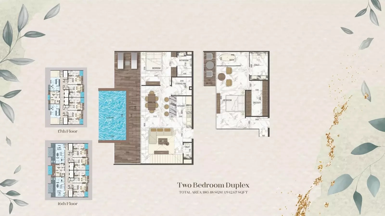 Peace Homes Sky Living 2 Beds Layout
