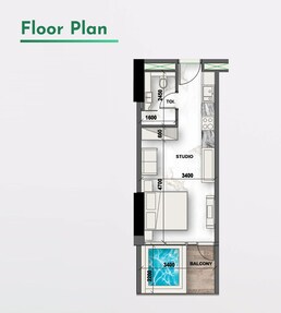 410 Sq. Ft. Studio in Peace Lagoons