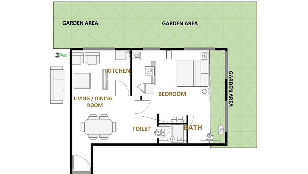 Plazzo Heights 1 Bed Layout