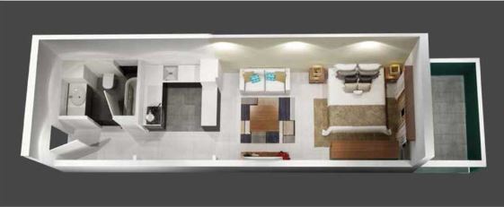 515 Sq. Ft. Studio in Plazzo Residence Apartments