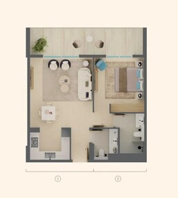 1 Bed 798 Sq. Ft. Apartment in POB1 Serenova