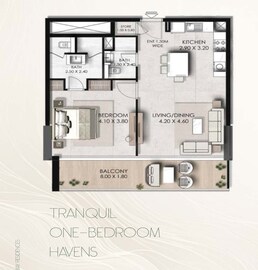 1 Bed 875 Sq. Ft. Apartment in Prescott Fairway Residences