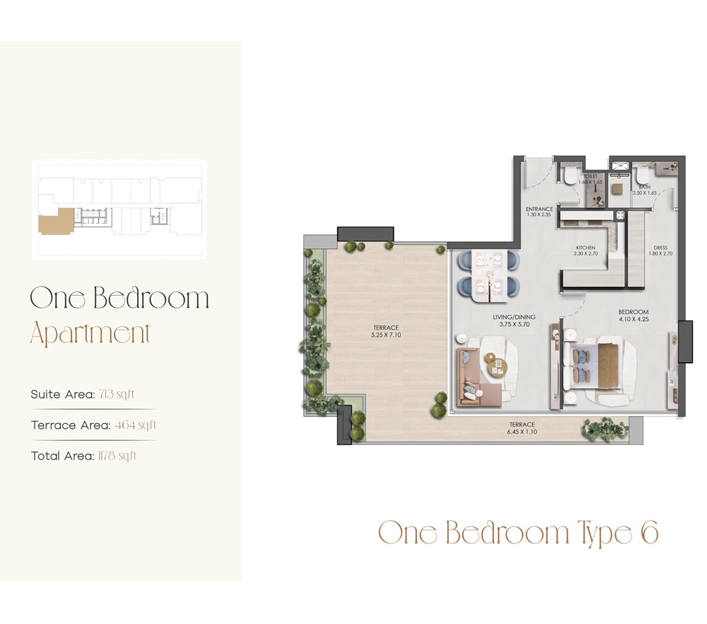 Prescott Legado 1 Bed Layout