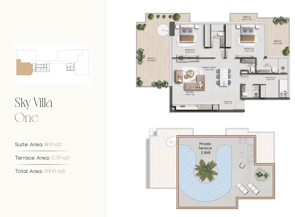 Prescott Legado 2 Beds Layout