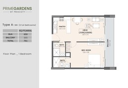 1 Bed 761 Sq. Ft. Apartment in Prescott Prime Gardens