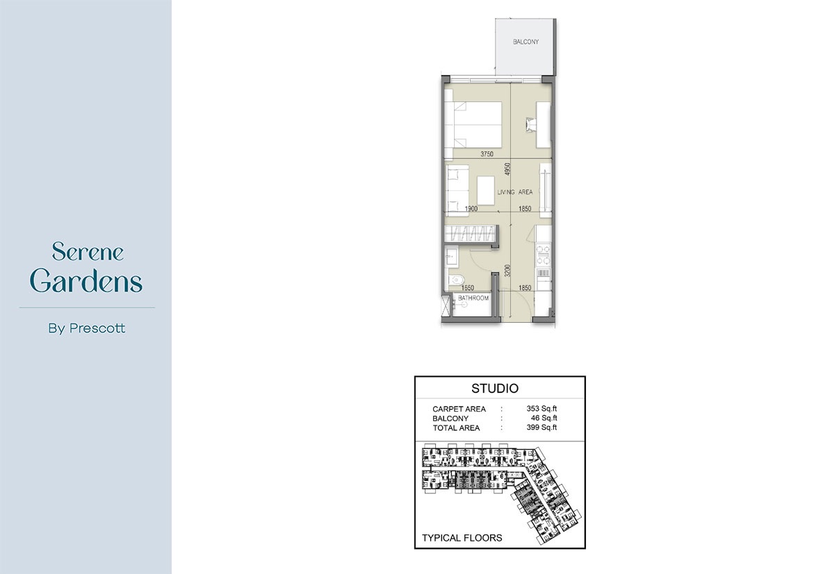 Prescott Serene Gardens Studio Layout
