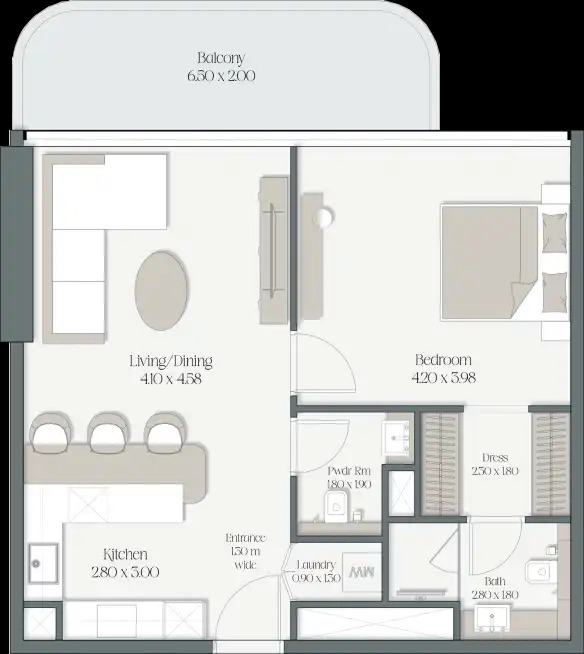 1 Bed 783 Sq. Ft. Apartment in Prescott The Caden