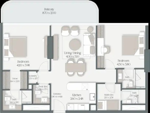 2 Beds 1223 Sq. Ft. Apartment in Prescott The Caden