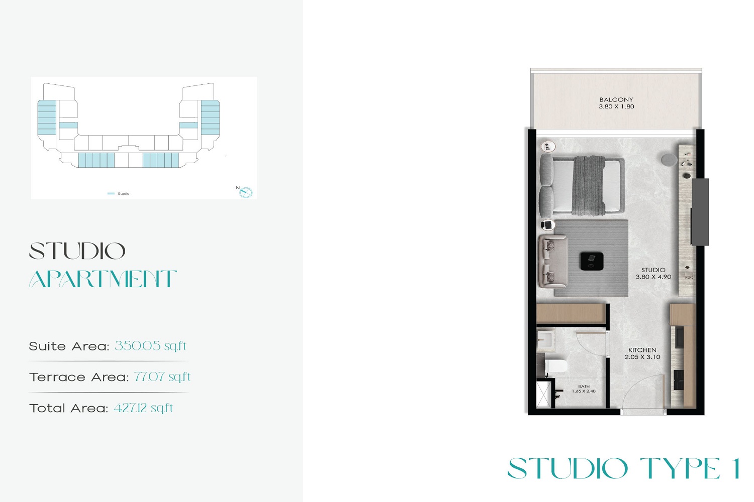 627 Sq. Ft. Studio in Prescott Verano