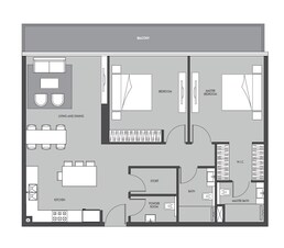 2 Beds 1424 Sq. Ft. Apartment in Prestige One The Place