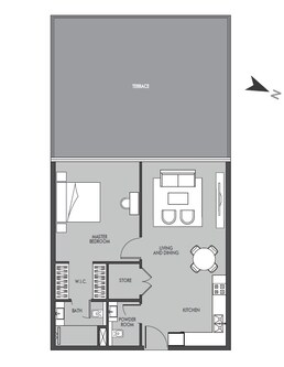 435 Sq. Ft. Studio in Prestige One The Place