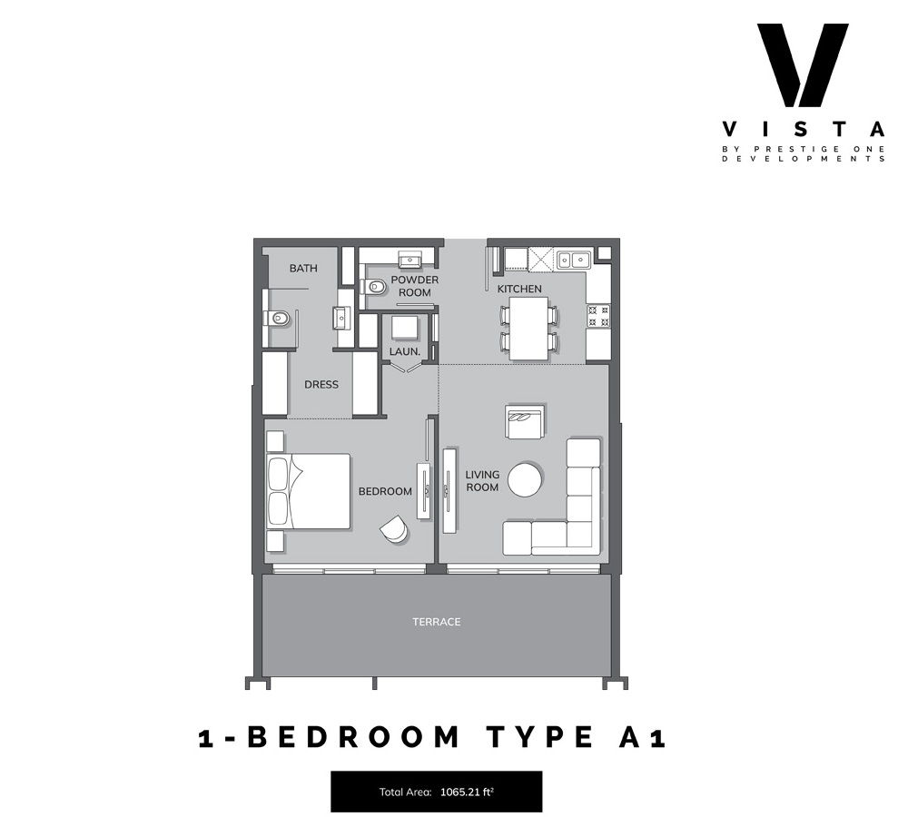 1 Bed 1065 Sq. Ft. Apartment in Prestige One Vista