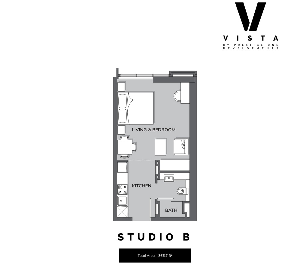 366 Sq. Ft. Studio in Prestige One Vista