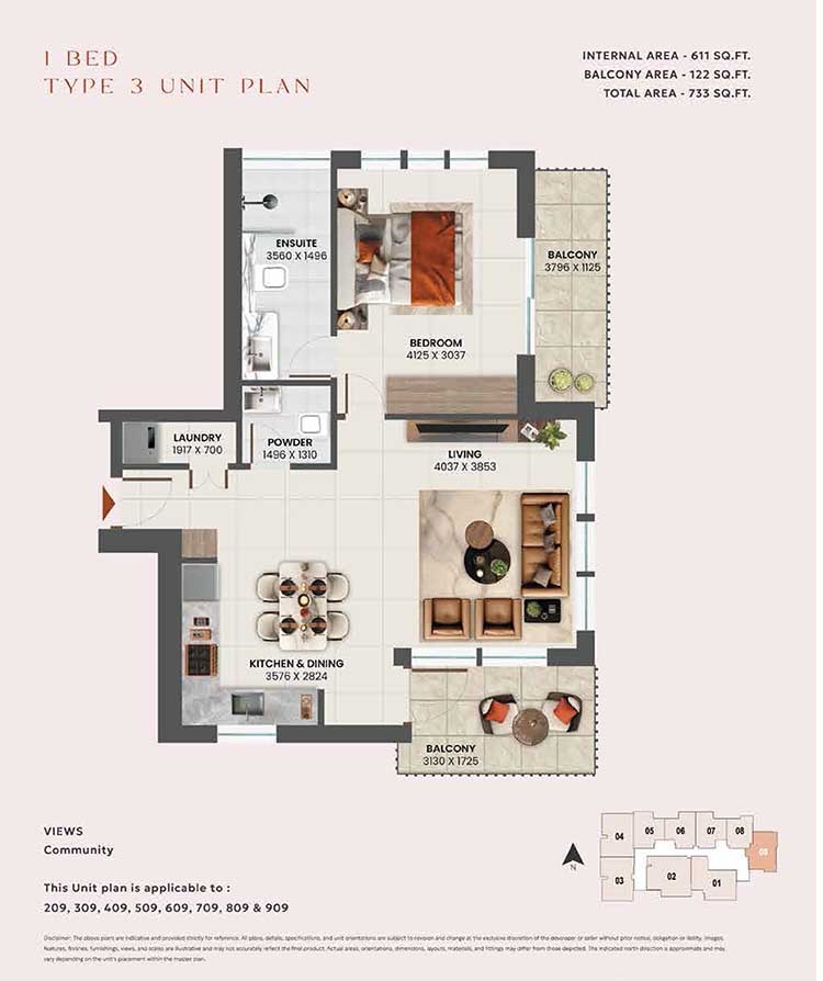 1 Bed 733 Sq. Ft. Apartment in Prysm Sunvale