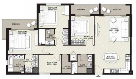 Rawda Apartments 3 Beds Layout