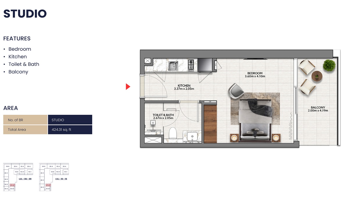 RDC Mallside Residence Studio Layout
