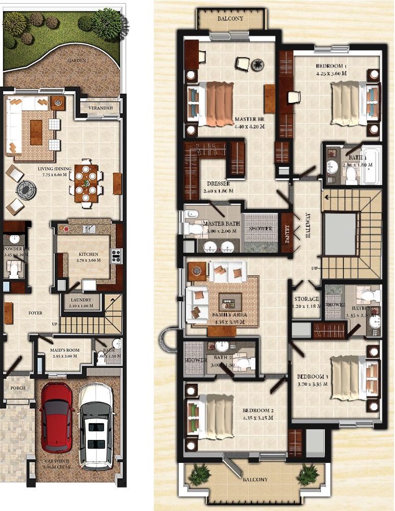 Redwood Park Townhouses 4 Beds Layout